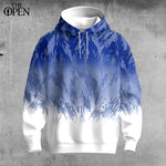 Blue And White Pattern Men Hoodie