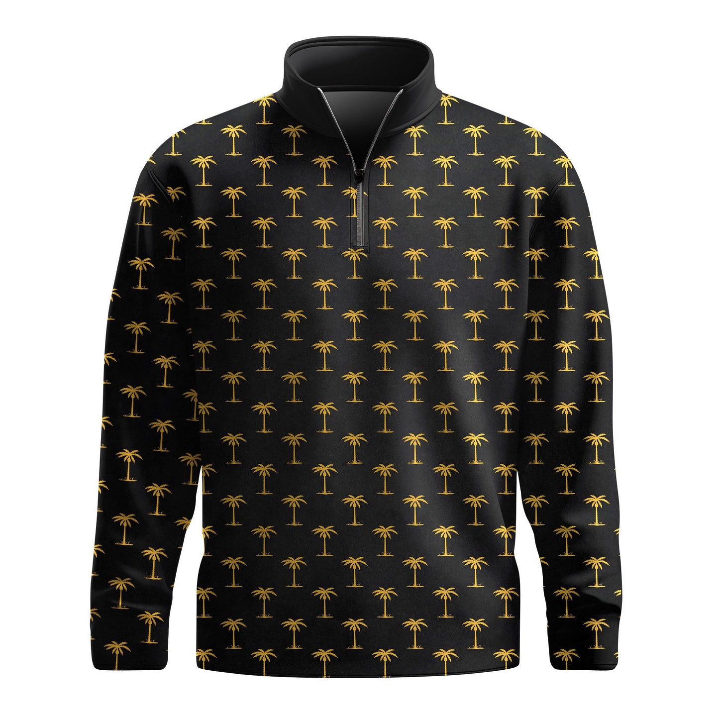 Black Yellow Tree Men Quarter-Zip Pullover