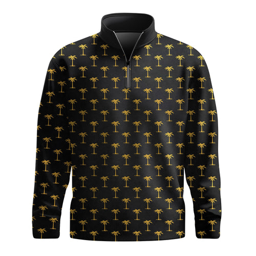 Black Yellow Tree Men Quarter-Zip Pullover