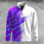 Purple And Pink  Men Quarter-zip Pullover