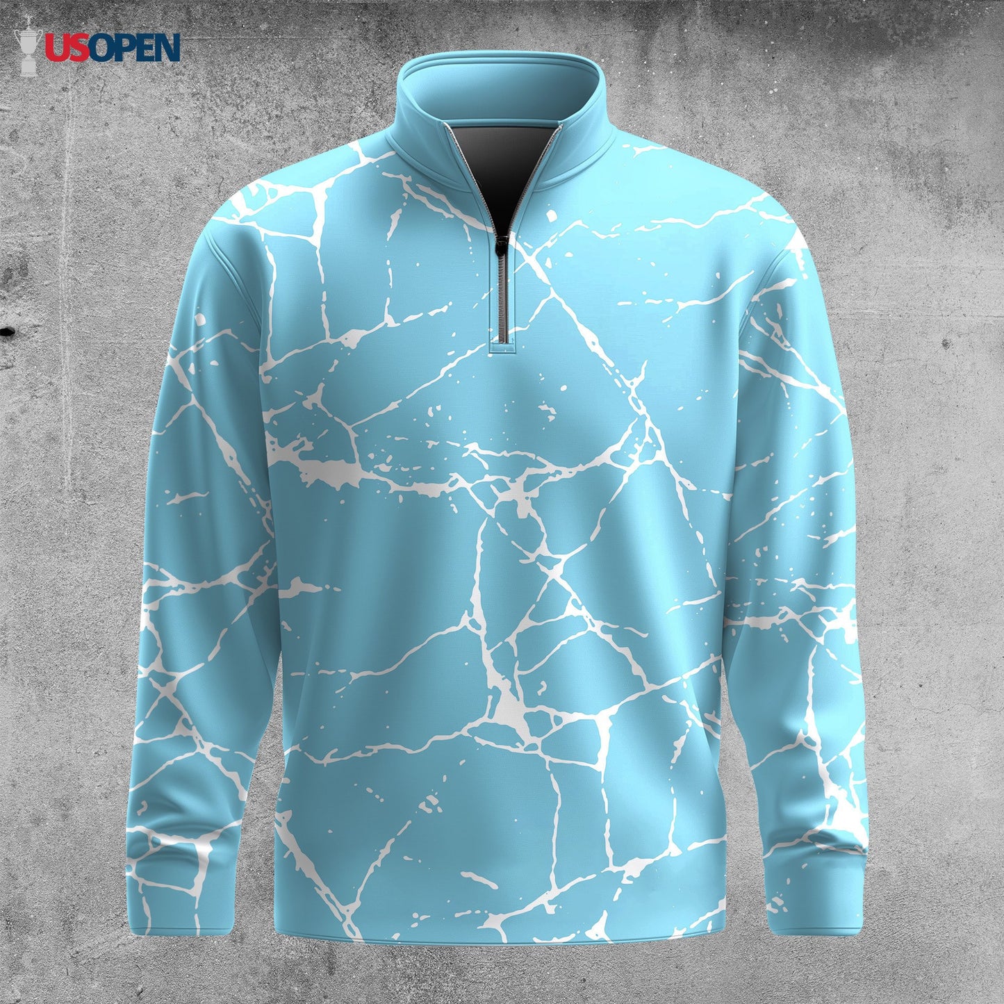 White Paint Flakes Light Blue 2026  Men Quarter-zip Pullover
