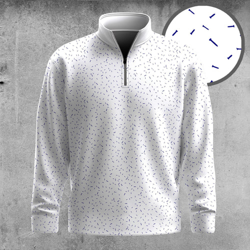 Blue Golf Tee  Men Quarter-zip Pullover
