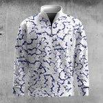 Blue Cracked Sport  Men Quarter-zip Pullover