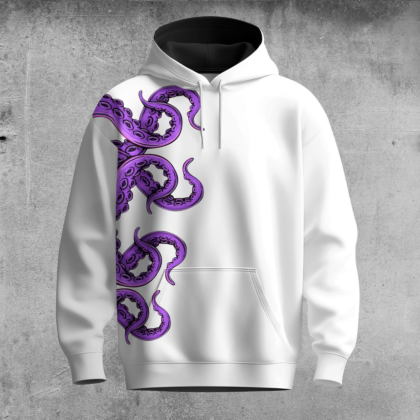 Purple Octopus Spout Men Hoodie