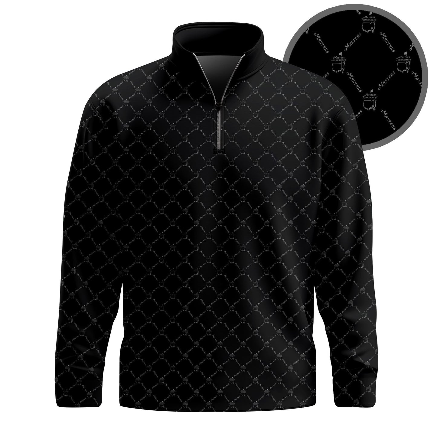 Black  Pattern Brands Men Quarter-zip Pullover