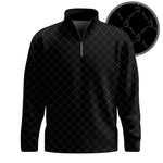 Black  Pattern Brands Men Quarter-zip Pullover