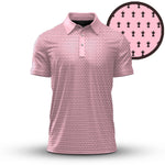 2026  Trophy Pattern Pink Men Polo Shirt