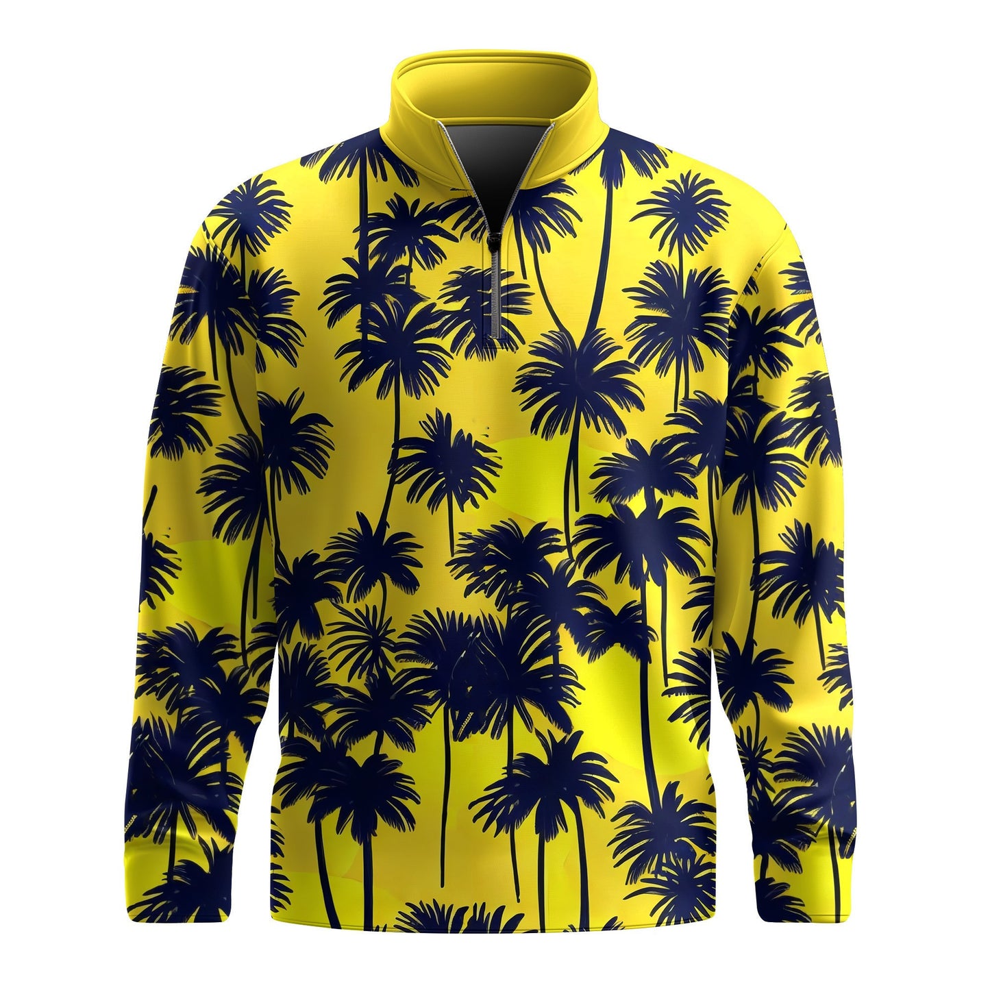 Yellow Black Palm 2026  Men Quarter-zip Pullover