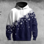 Blue Half Snow Men Hoodie
