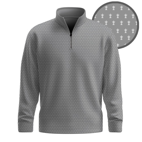 2026  Trophy Pattern Grey Men Quarter-zip Pullover