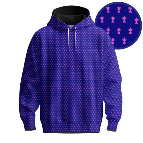 2026  Trophy Pattern Blue And Pink Men Hoodie