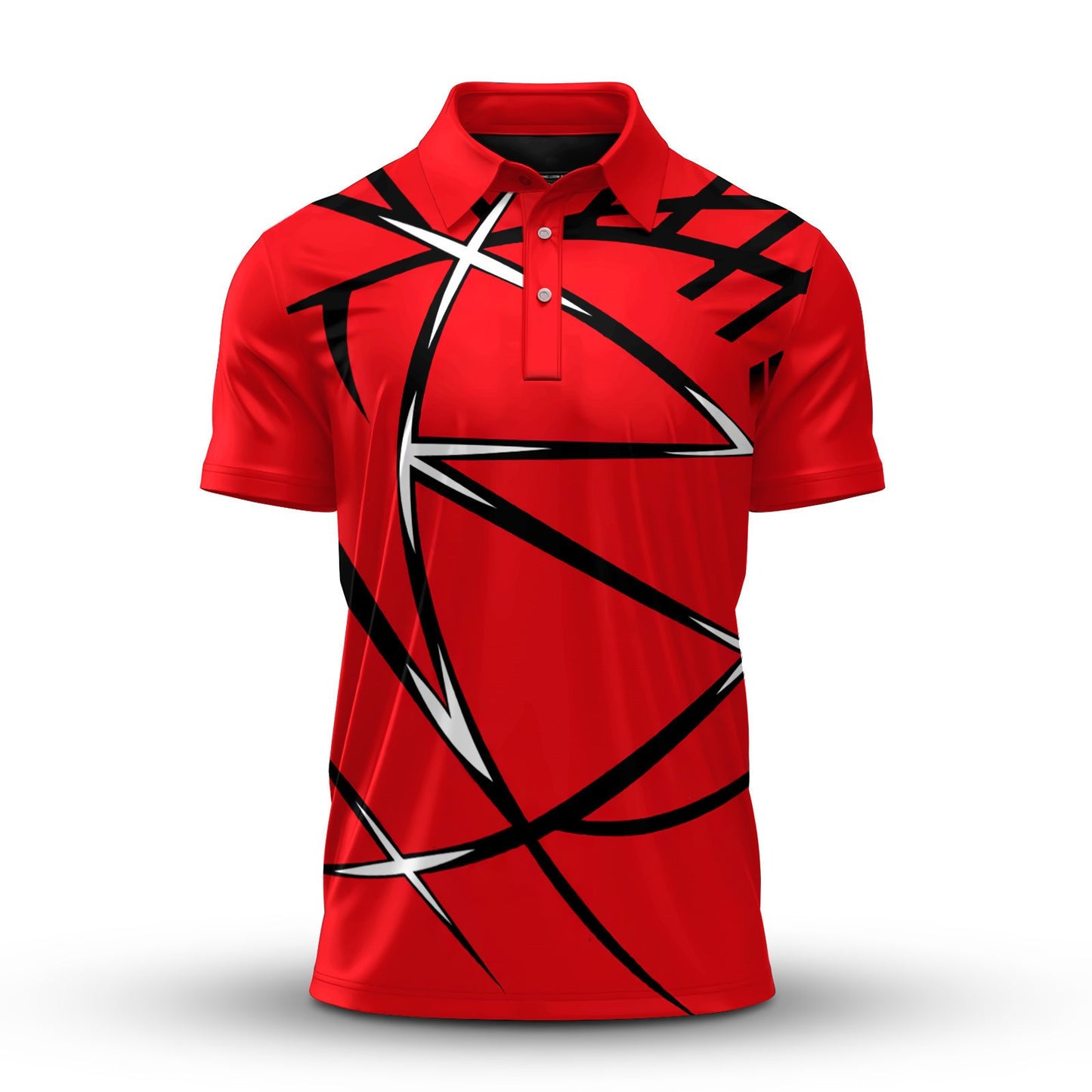 Red Black Sport Pattern 2026 Men Polo Shirt