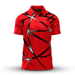 Red Black Sport Pattern 2026 Men Polo Shirt