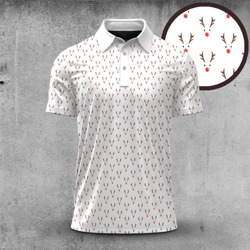 White Reindeer Men Polo Shirt