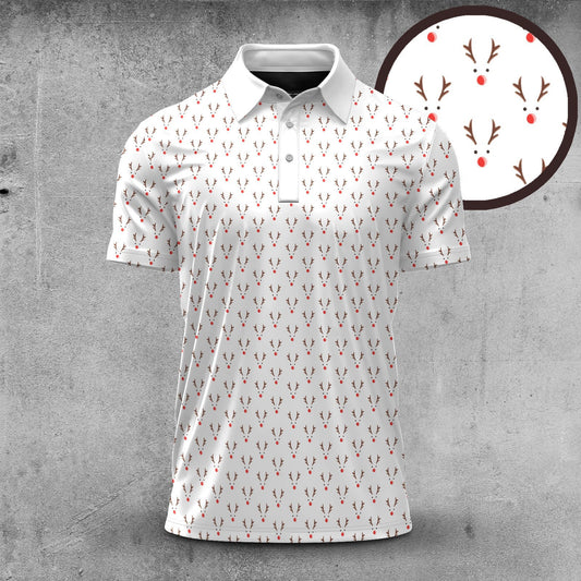 White Reindeer Men Polo Shirt