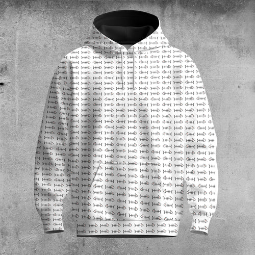 Fish Bone Pattern Men Hoodie