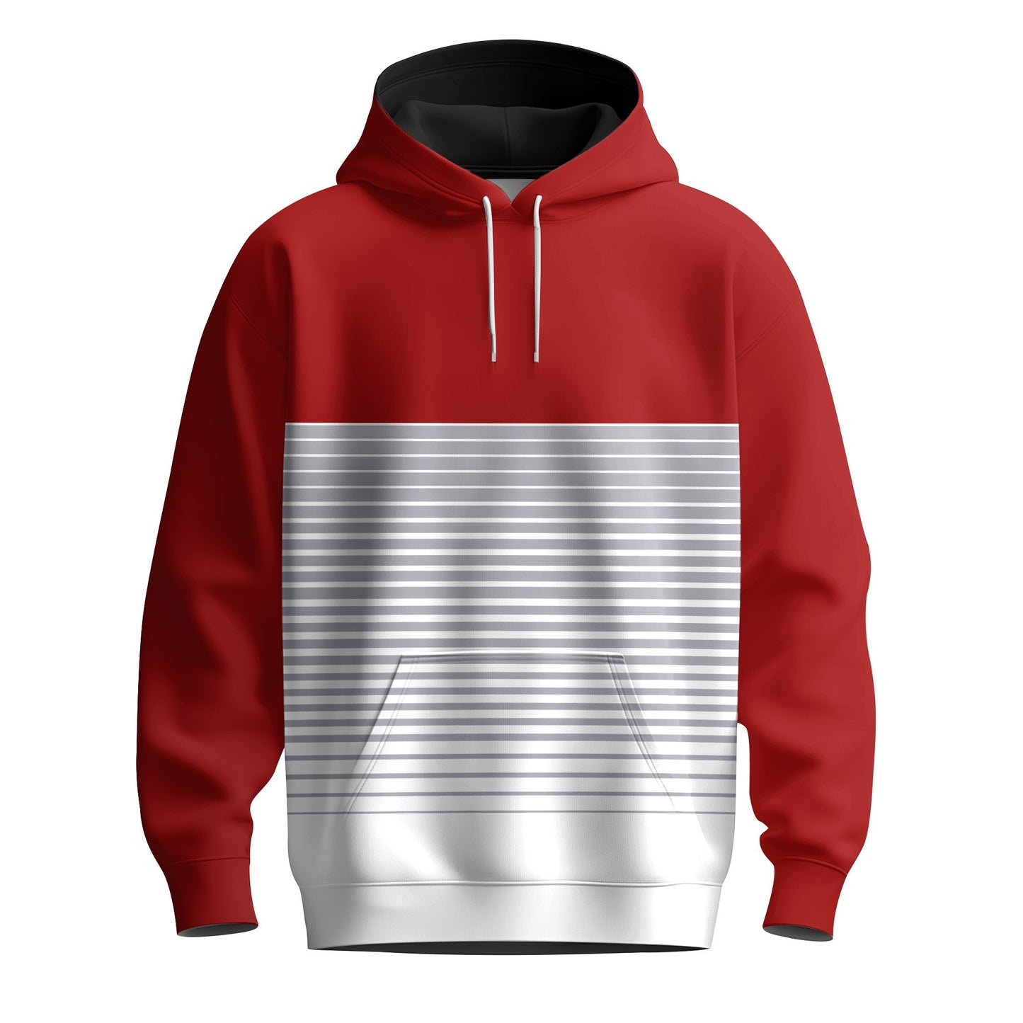Red And Grey Stripes 2026  Men Hoodie