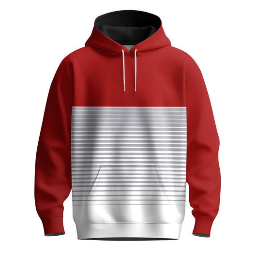 Red And Grey Stripes 2026  Men Hoodie