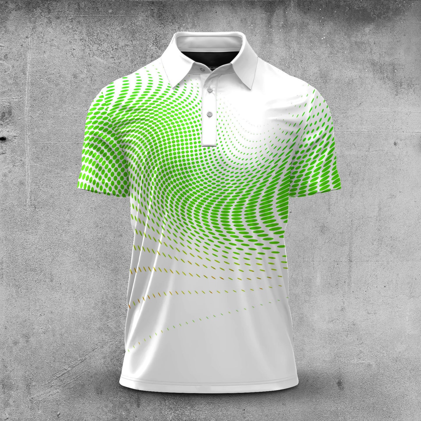 Dynamic Sporty Green Pattern  Men Polo Shirt