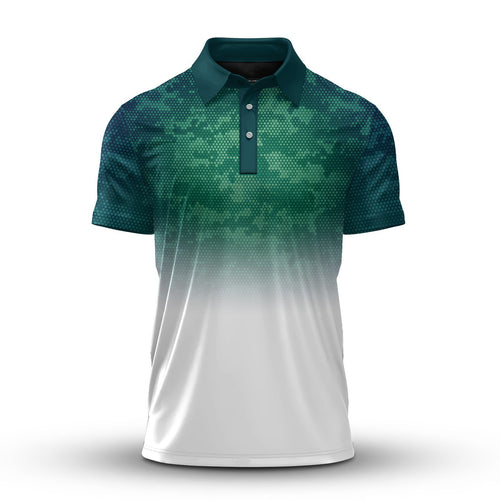 Green Half Camo  Men Polo Shirt