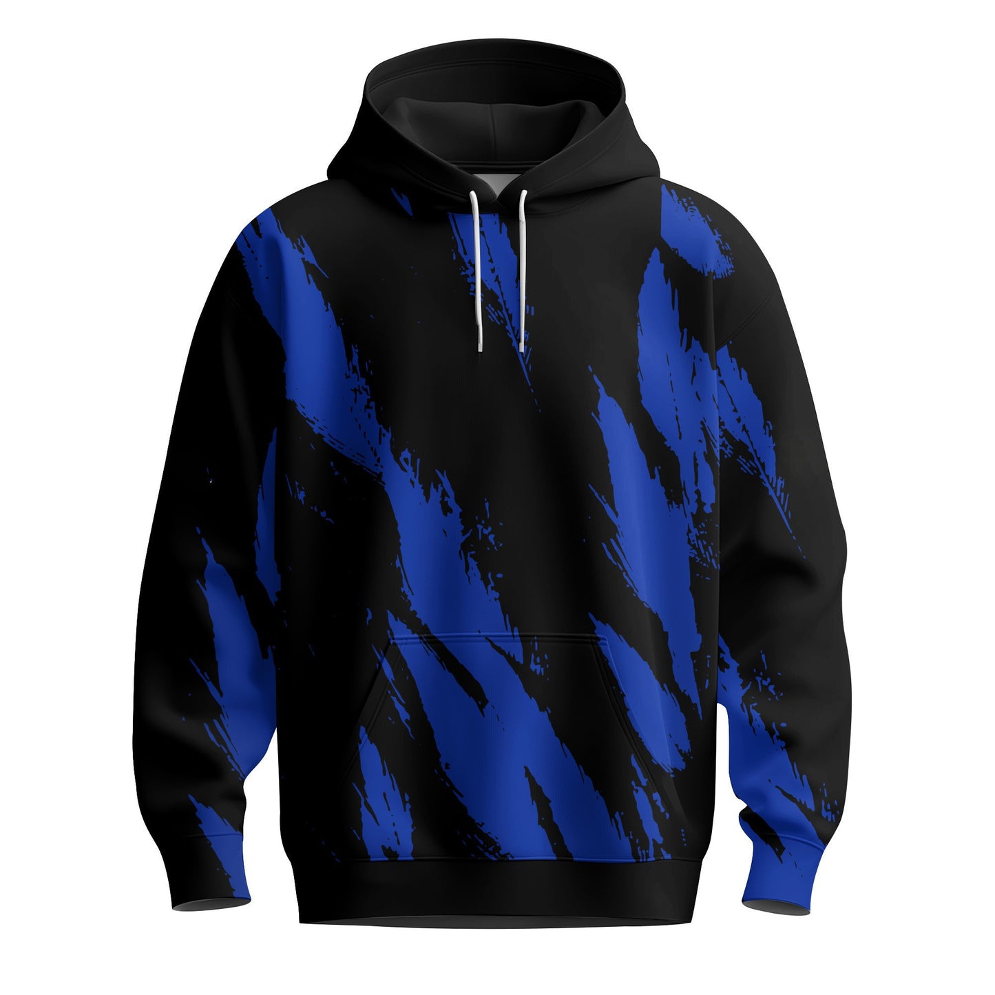 Black Blue Scratch Men Hoodie