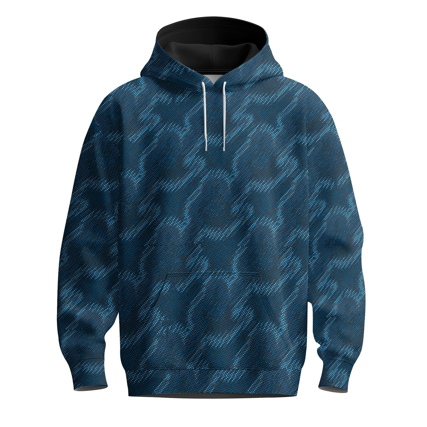 Blue Material Pattern  Men Hoodie