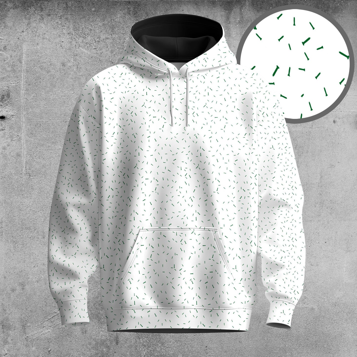 Green Tee Pattern Men Hoodie
