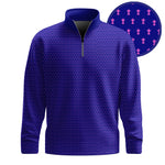 2026  Trophy Pattern Blue And Pink Men Quarter-zip Pullover
