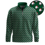 Christmas Golf Ball Seamless Pattern Men Quarter-Zip Pullover