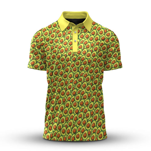 Avocado Seamless Pattern Men Polo Shirt