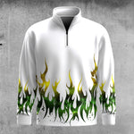 Green Yellow Fire  Men Quarter-Zip Pullover