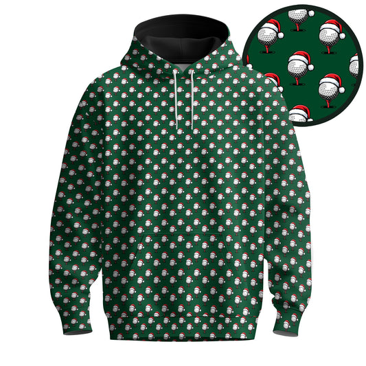 Christmas Golf Ball Seamless Pattern Men Hoodie