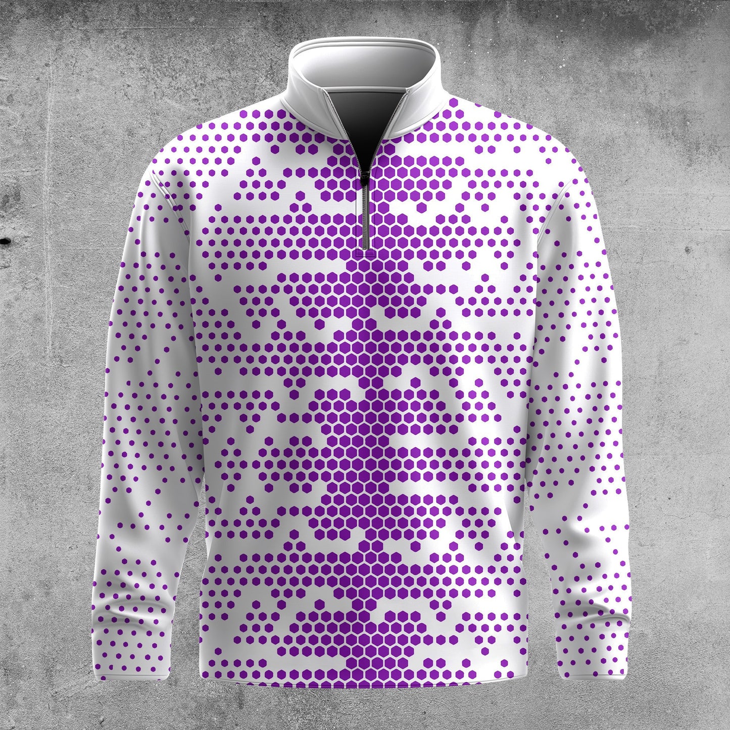 Purple Golf Pattern  Men Quarter-zip Pullover