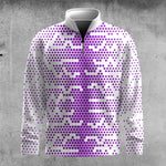 Purple Golf Pattern  Men Quarter-zip Pullover