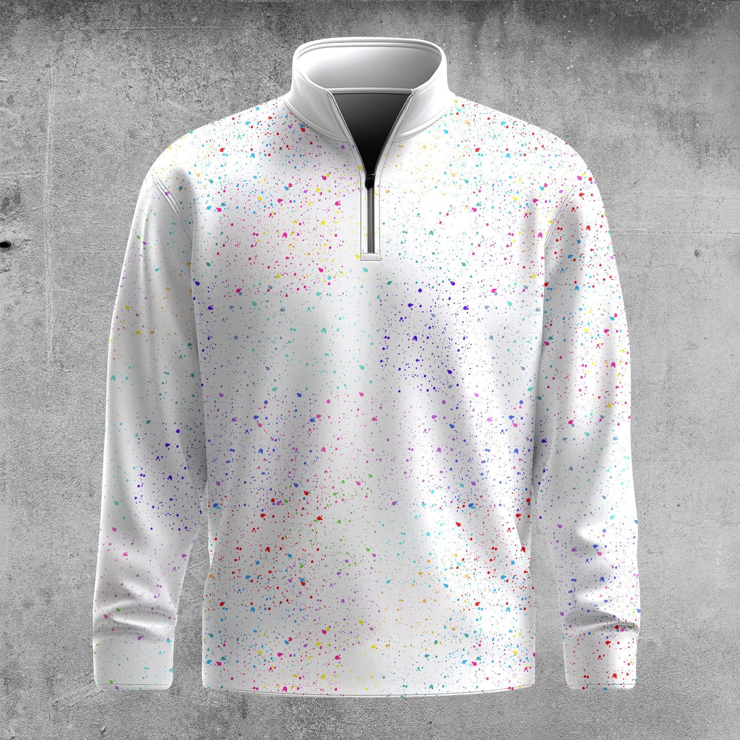 Color Paint Point  Men Quarter-Zip Pullover