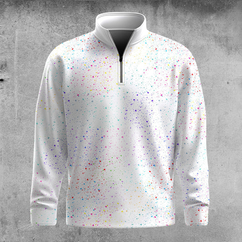 Color Paint Point  Men Quarter-Zip Pullover