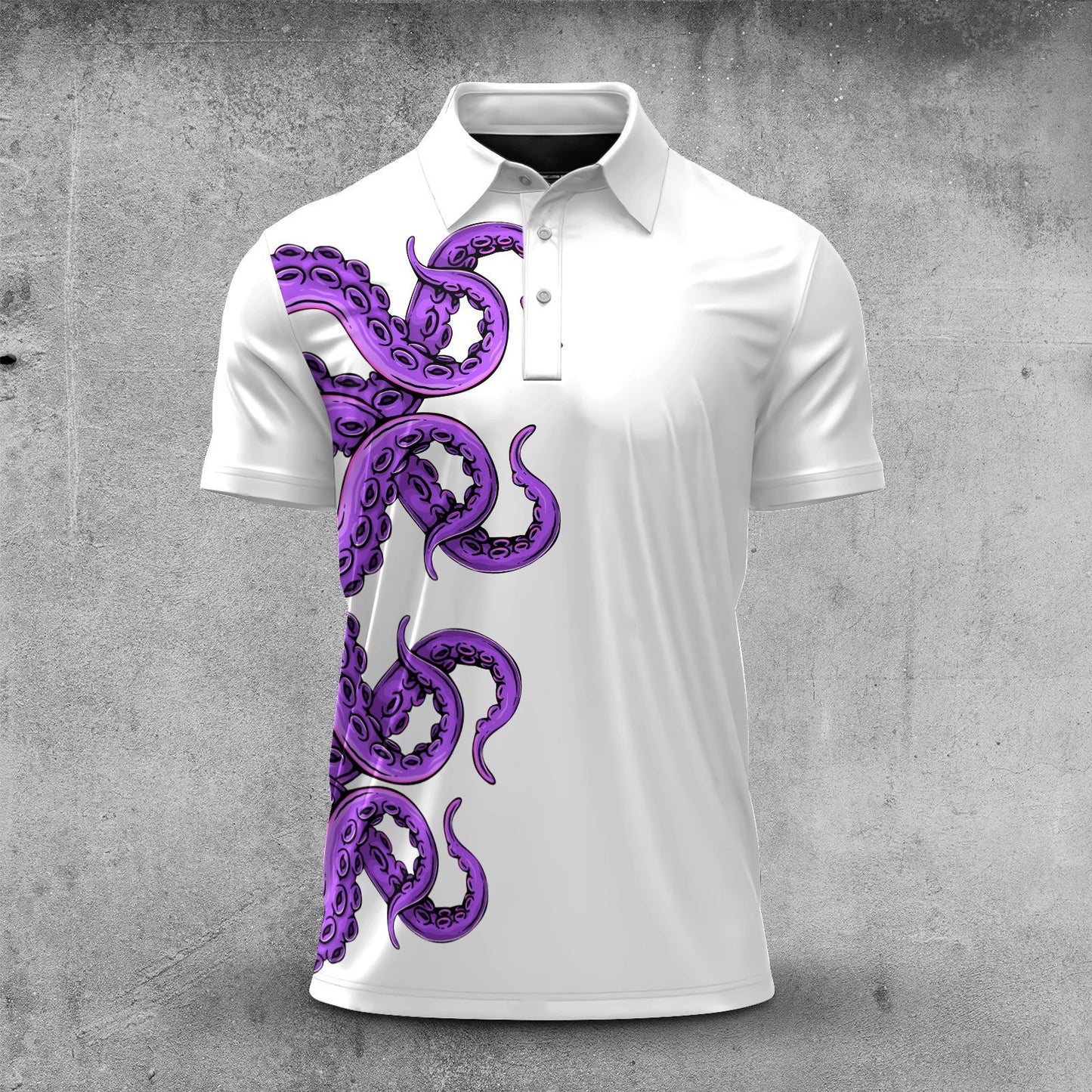 Purple Octopus Spout Men Polo Shirt