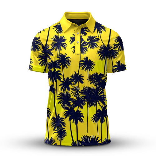 Yellow Black Palm 2026  Men Polo Shirt