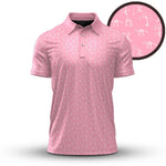 Stick Figures Pink White Men Polo Shirt