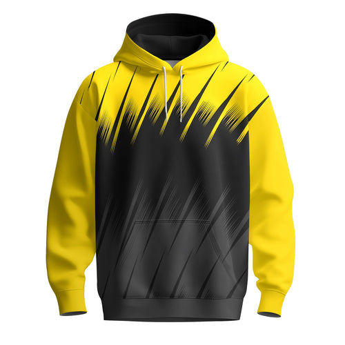 Black Yellow Sporty Pattern 2026  Men Hoodie