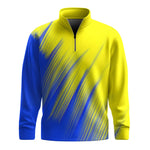 Yellow Blue Painting  Men Quarter-zip Pullover