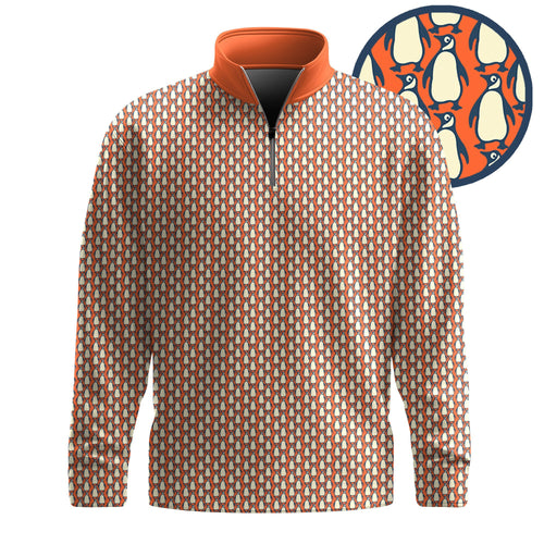 Penguin Orange Men Quarter-zip Pullover