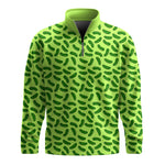 Cucumber Green Seamless Pattern Men Quarter-zip Pullover