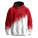 Red White Half Pattern Men Hoodie