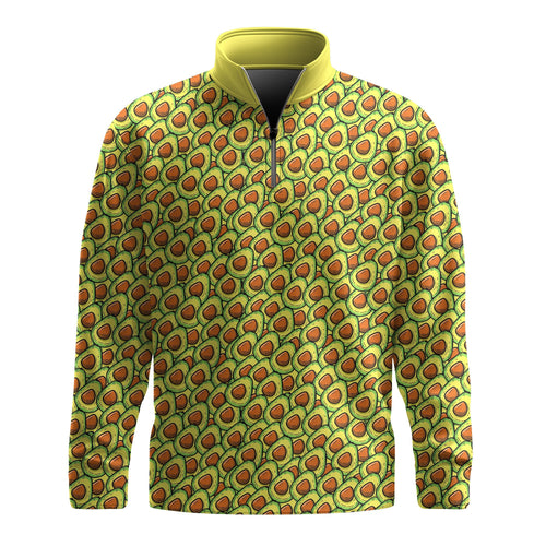 Avocado Seamless Pattern Men Quarter-zip Pullover