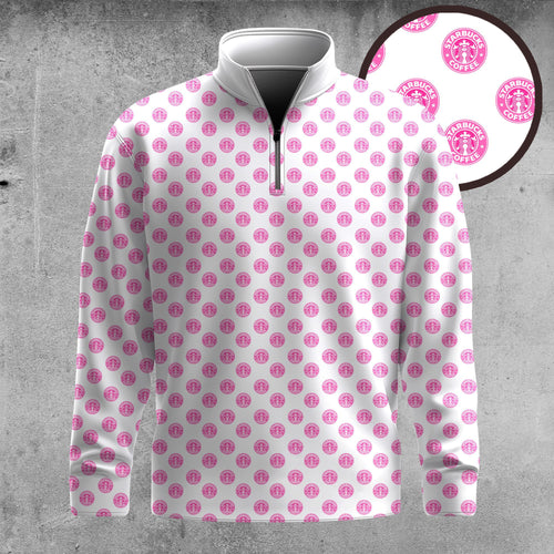 Pink SBucks Men Quarter-zip Pullover