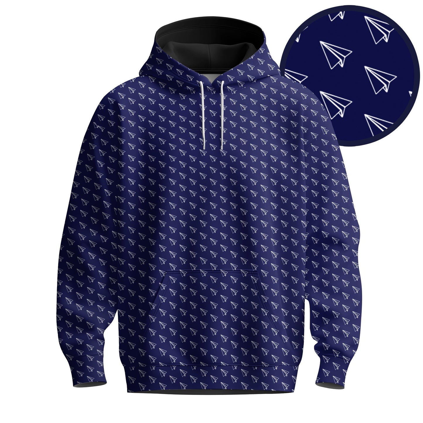 Blue Paper Airplane Men Hoodie