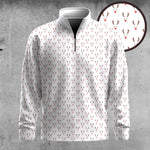 White Reindeer Men Quarter-zip Pullover