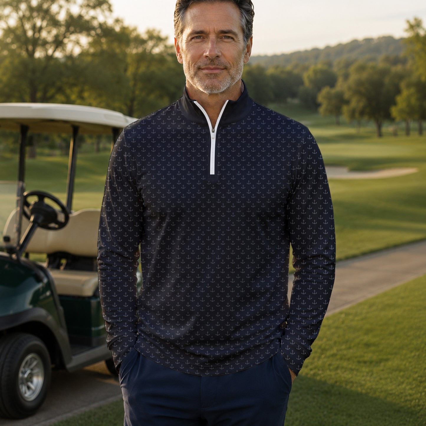 Black Anchor 2026  Men Quarter-zip Pullover