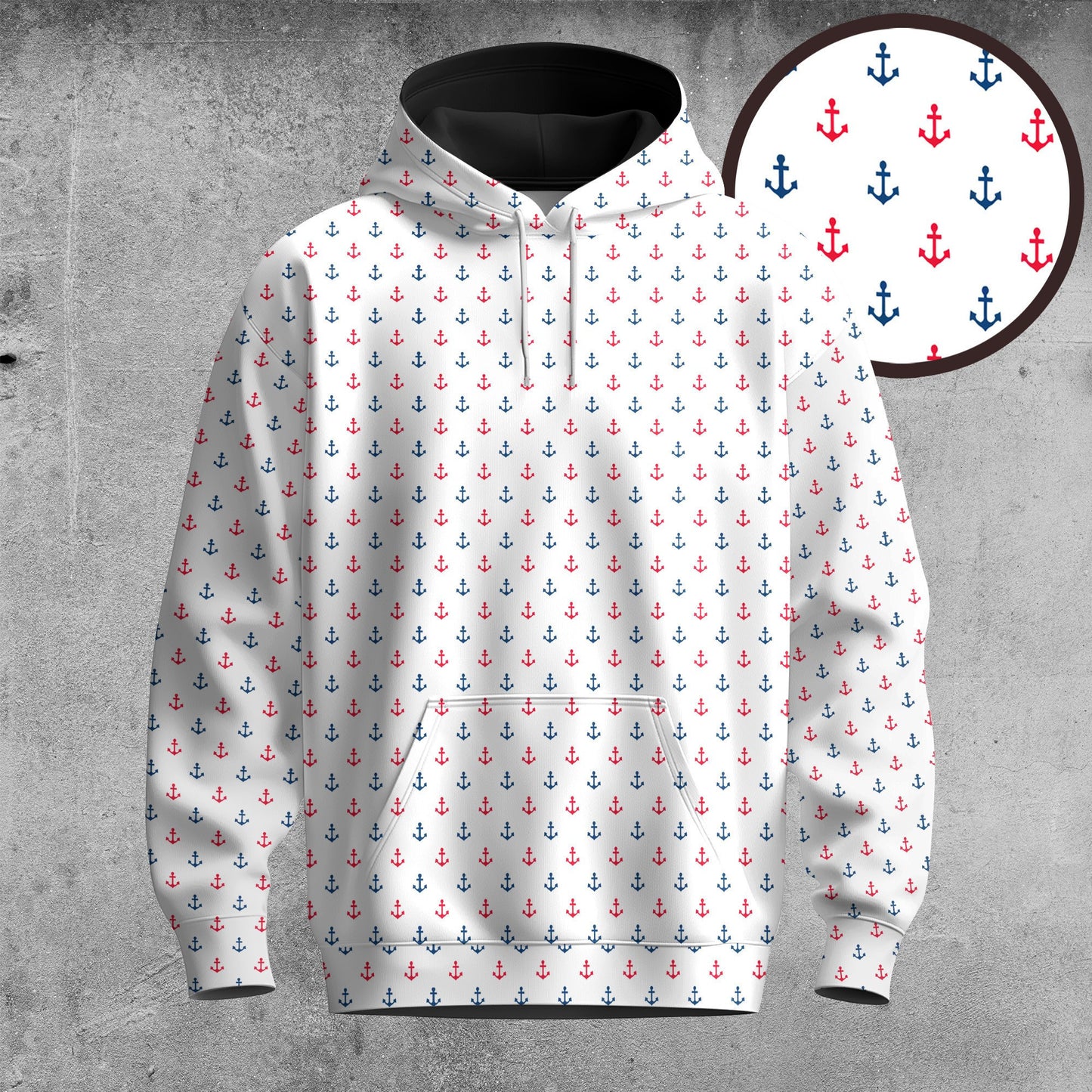 Red Blue Anchor Ryder Cup Men Hoodie